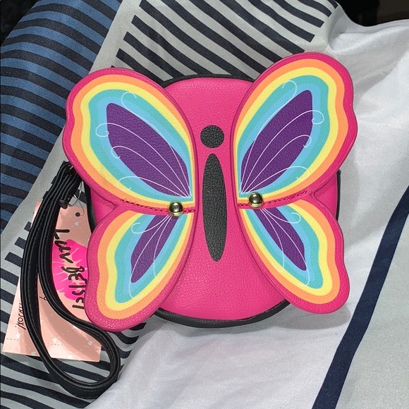 NWT 🔥 New betsey Johnson butterfly coin purse hot pink - Picture 1 of 7